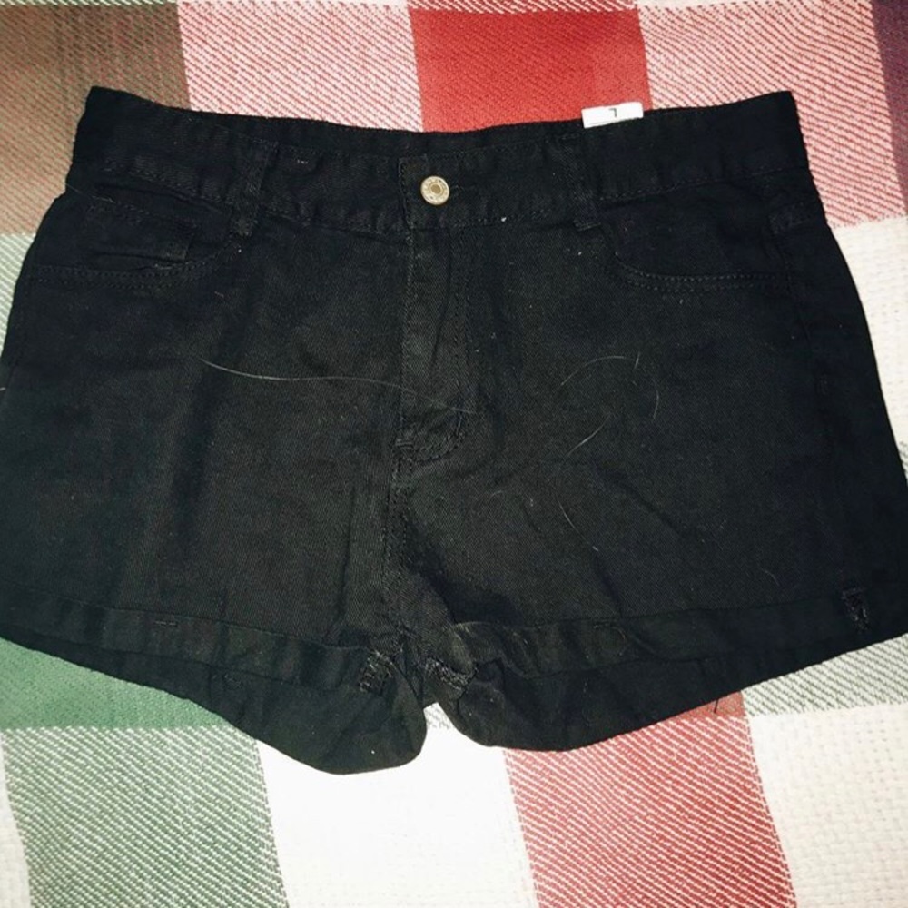Black jean shorts